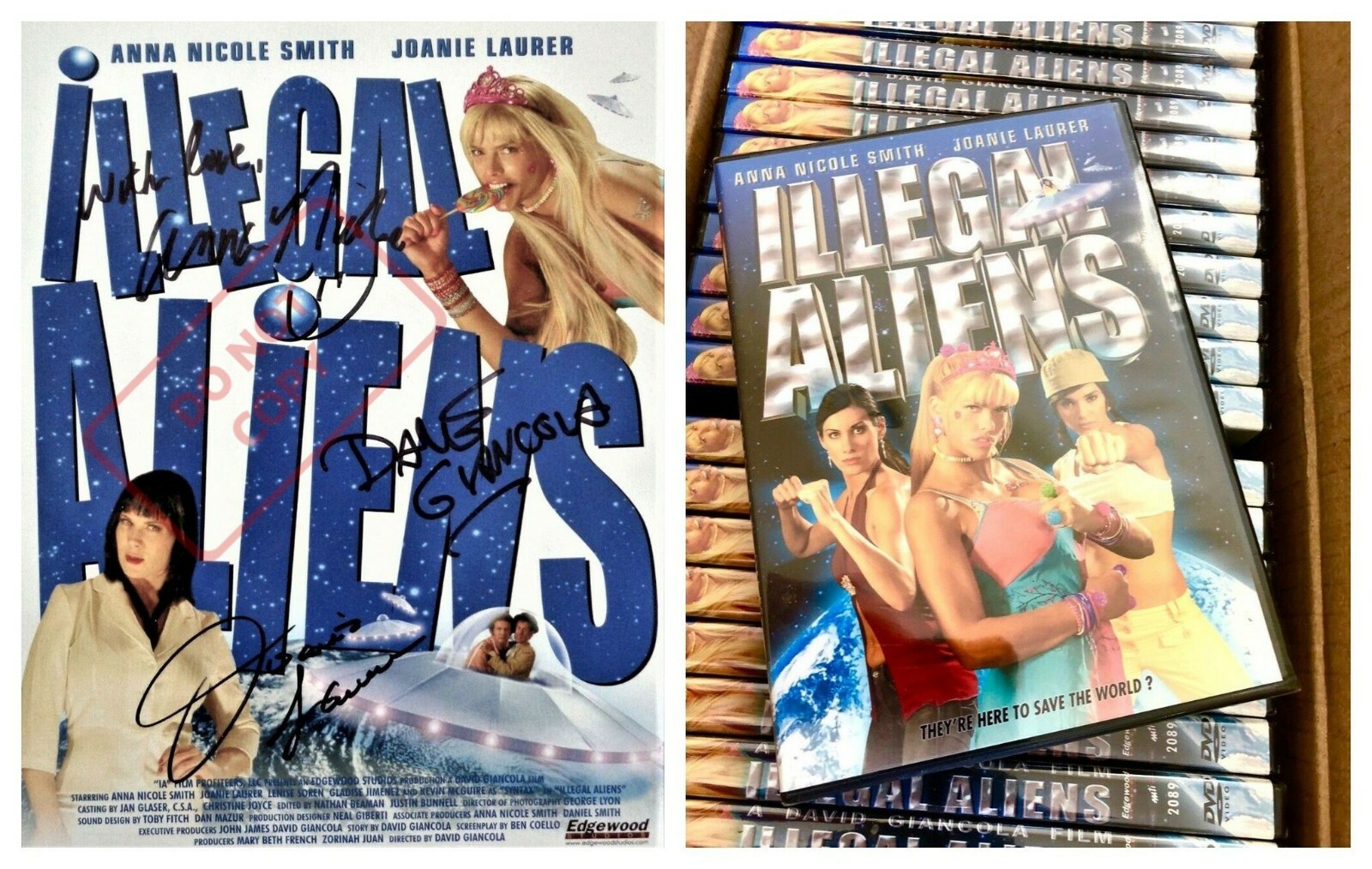 REPRINT 8.5x11 Signed CAST Photo Anna Nicole Smith/Chyna Illegal Aliens +New DVD