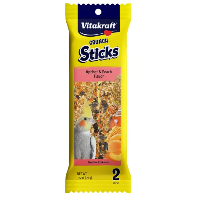 Vitakraft Crunch Sticks Apricot Peach Flavor Bird Treats Cockatiel