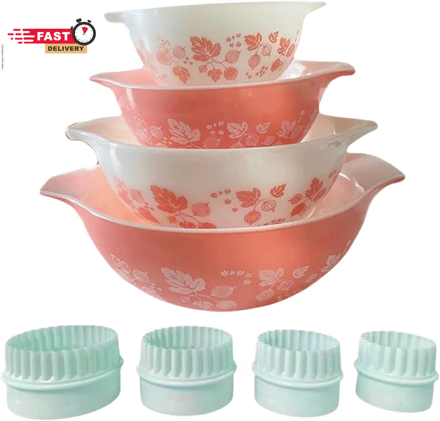 4Pcs Display Stands for Pyrex Mixed Cinderella Bowls, Stacker Stacking Rings for