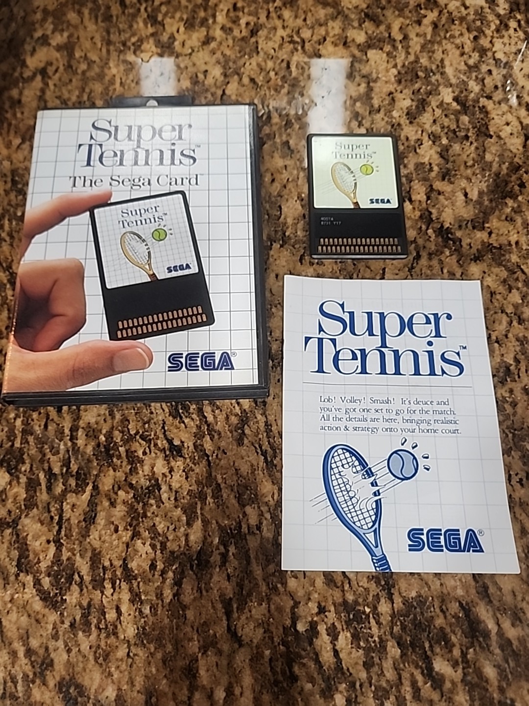 Super Tennis (Sega Master System, 1986) With Manual - Tested - Authentic