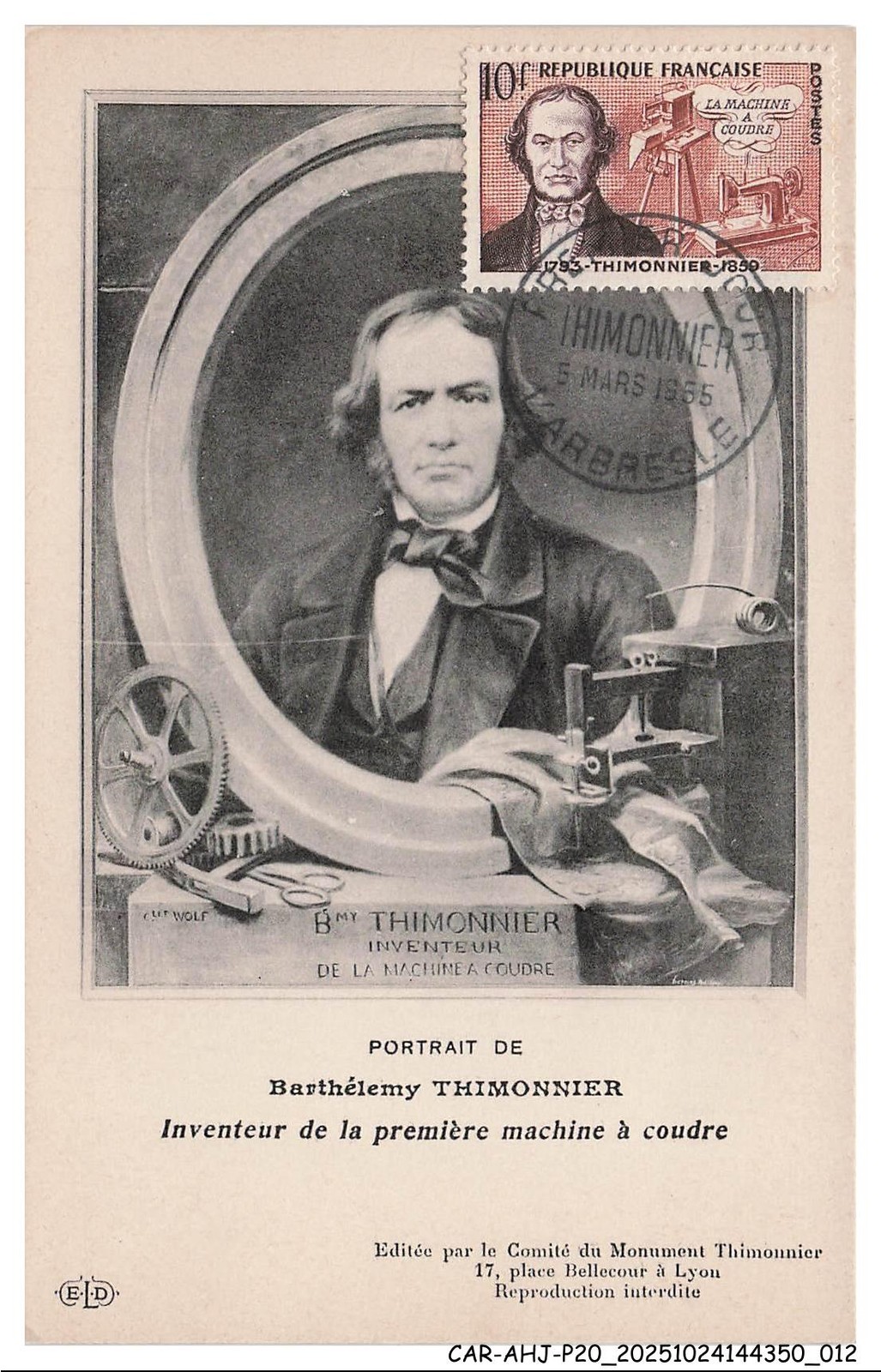 CAR-AHJP20-1014-CARD-MAXIMUM - Thimonnier - 1955