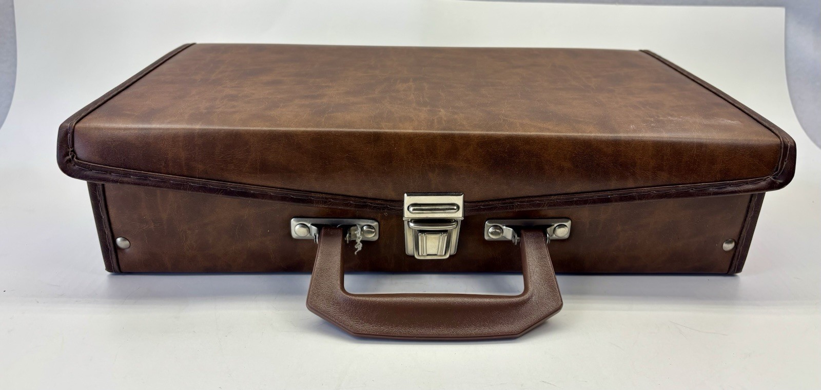 Vintage Cassette Carrying Case Holds 24 Tapes, Brown, Service Mfg. Co. USA,