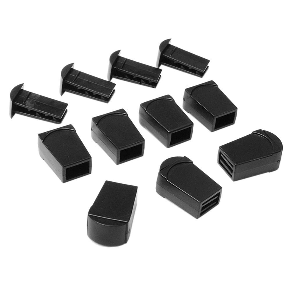 CooBigo 25pcs Zip Clip Buckle 5/16"(8mm)，For Cord Size:1/8"(3mm), Black 