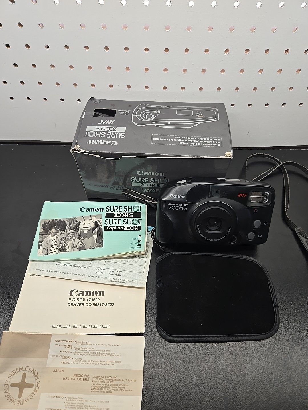 Canon Sure Shot Zoom-S Point & Shoot Film Camera 38-60mm Lens w/ Box & Manual