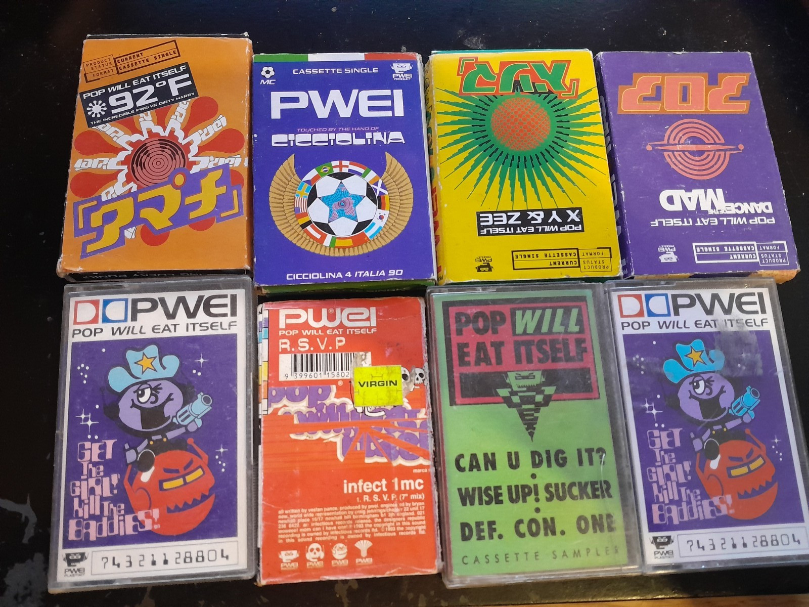 POP WILL EAT ITSELF CASSETTES, JOB LOT OF 7, PWEI