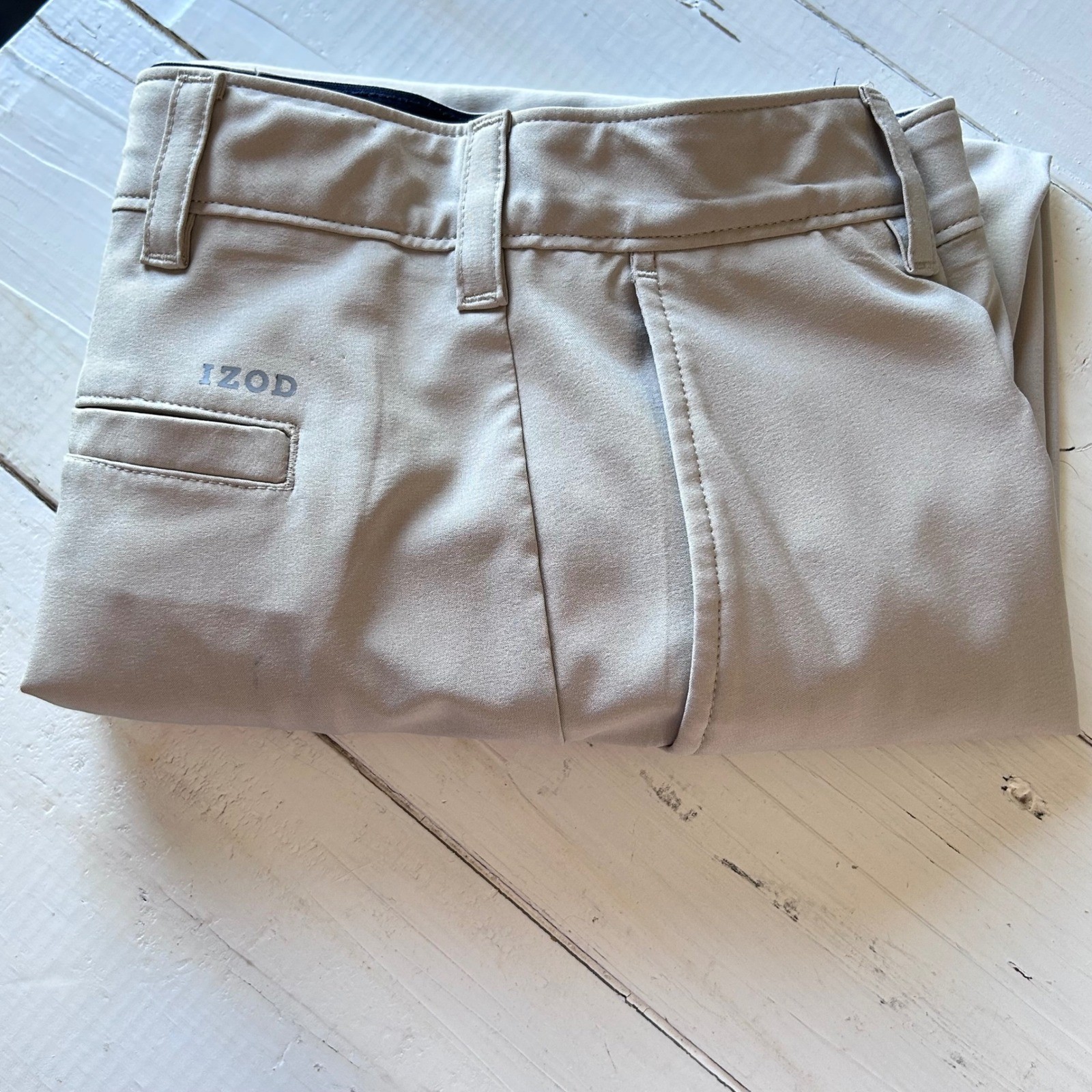 IZOD Mens Performance Golf Pants Lightweight Active Flex Beige Khaki