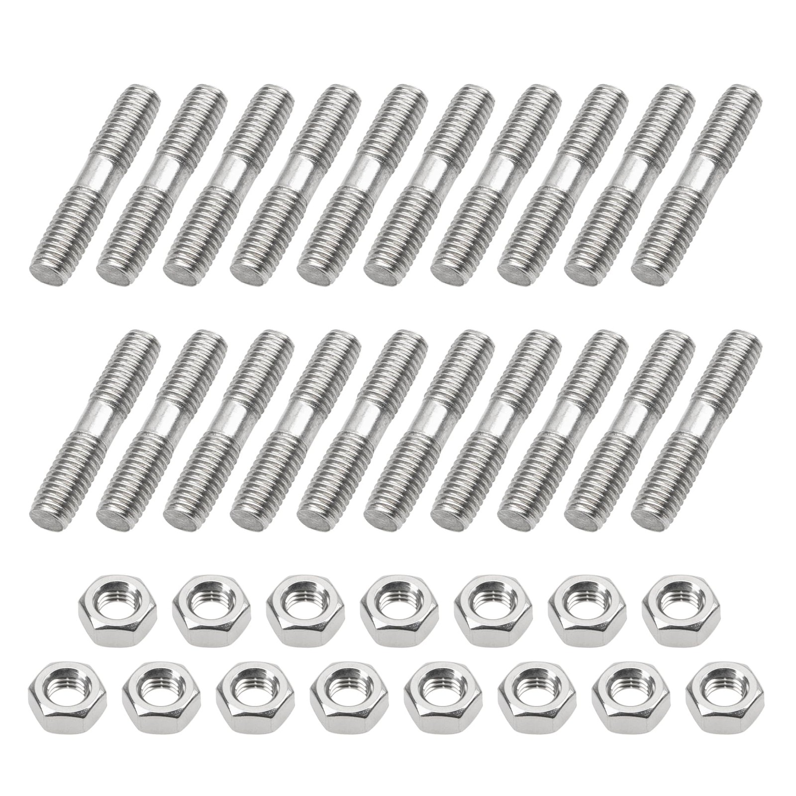 M8x40 Double End Threaded Stud Bolts 304 Stainless Steel 20PCS Set