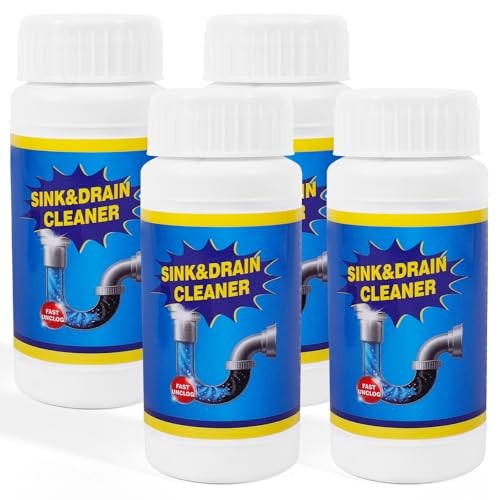 Sink Drain Cleaner Powder: Drain Clog Remover for Kitchen Bathroom Tubs 4 Pack