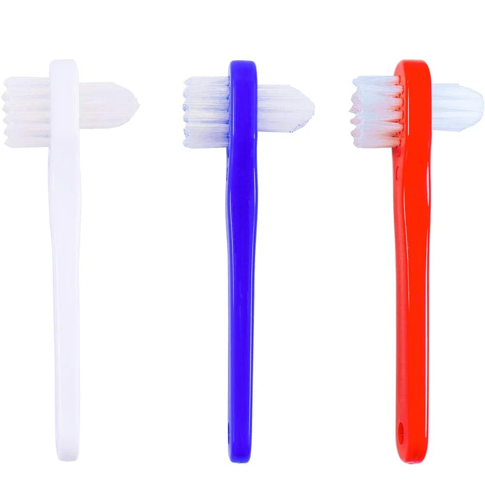 OASISGUEST Denture Cleaning Brush Set, T-Shaped Special Toothbrush, Hard Toothbr