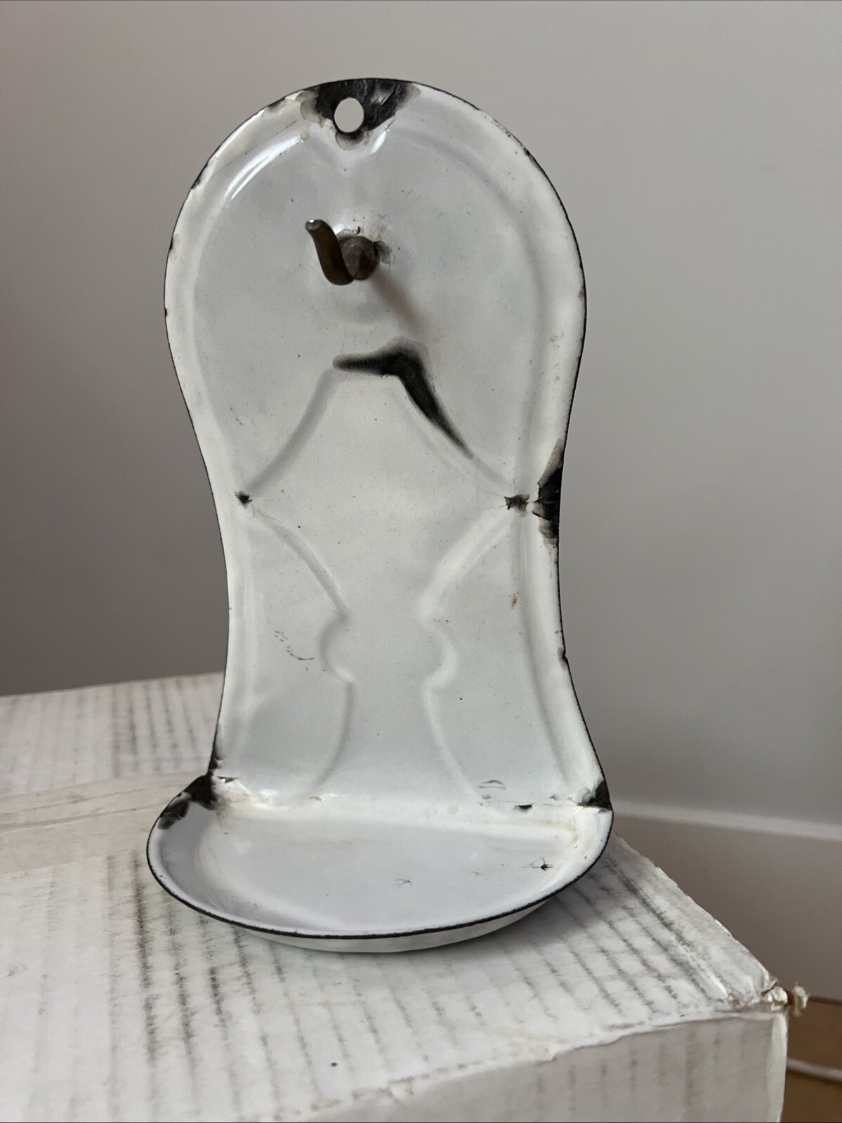 french enamelware wall hanging SOAP DISH