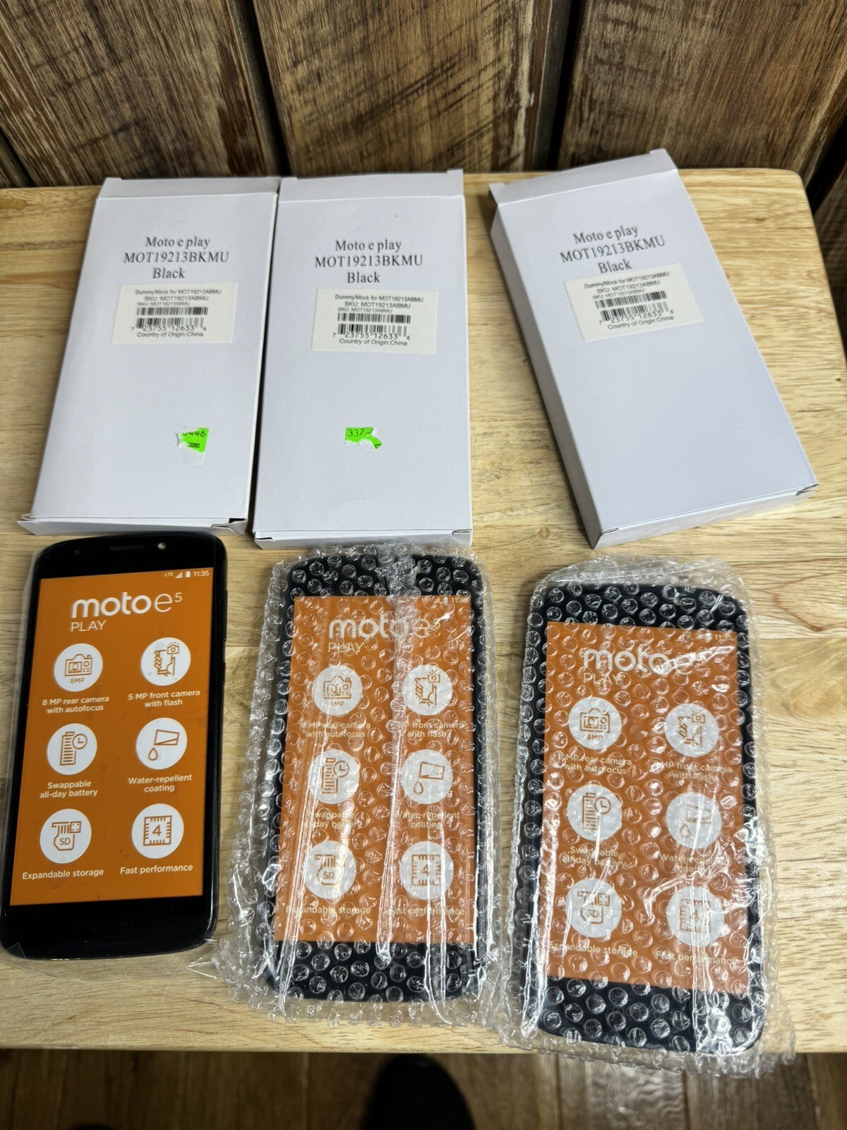 4 Motorola Moto E Play 5th Generation - Dummy/Mock Cell Phone New - READ