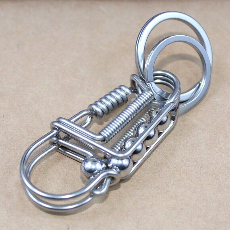 Handmade Steel Keychains Keyrings Belt Clip Wallet Bag Car Holder Gift New－