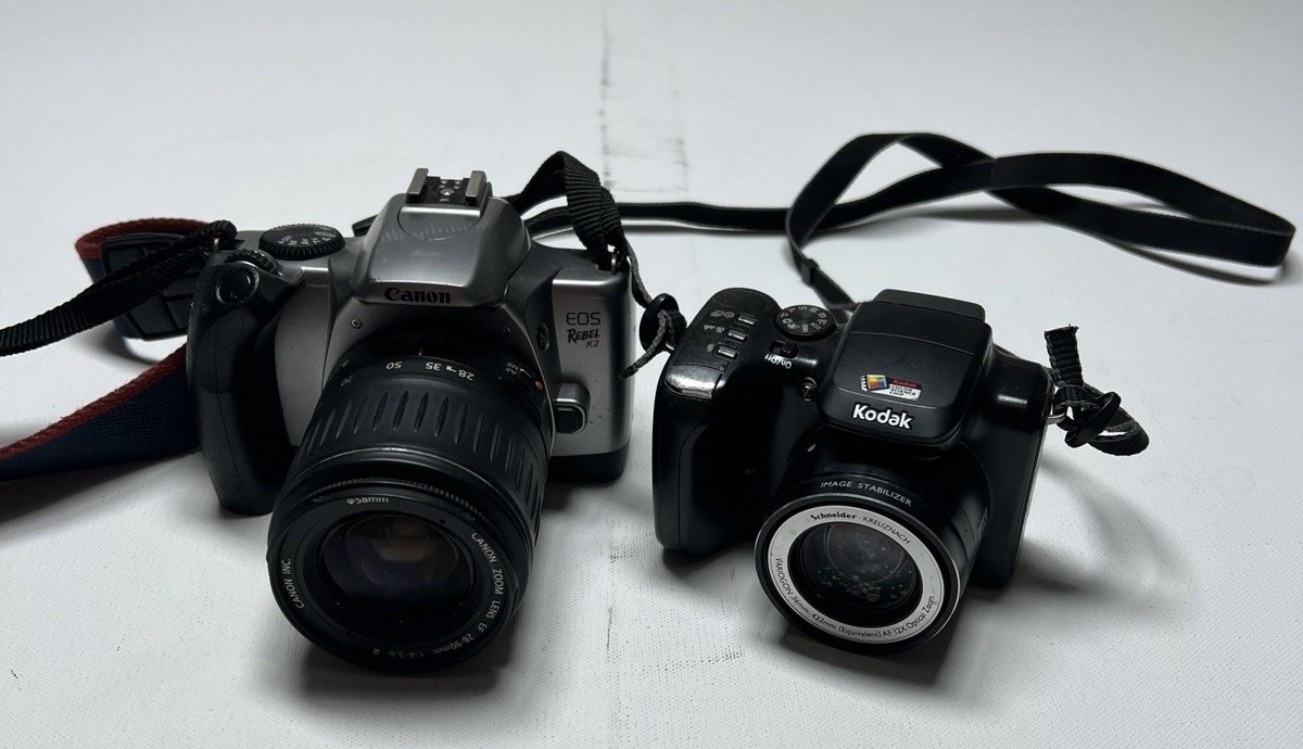Camera Lot Of 2 Kodak Z712 IS Canon Rebel EOS K2 Untested