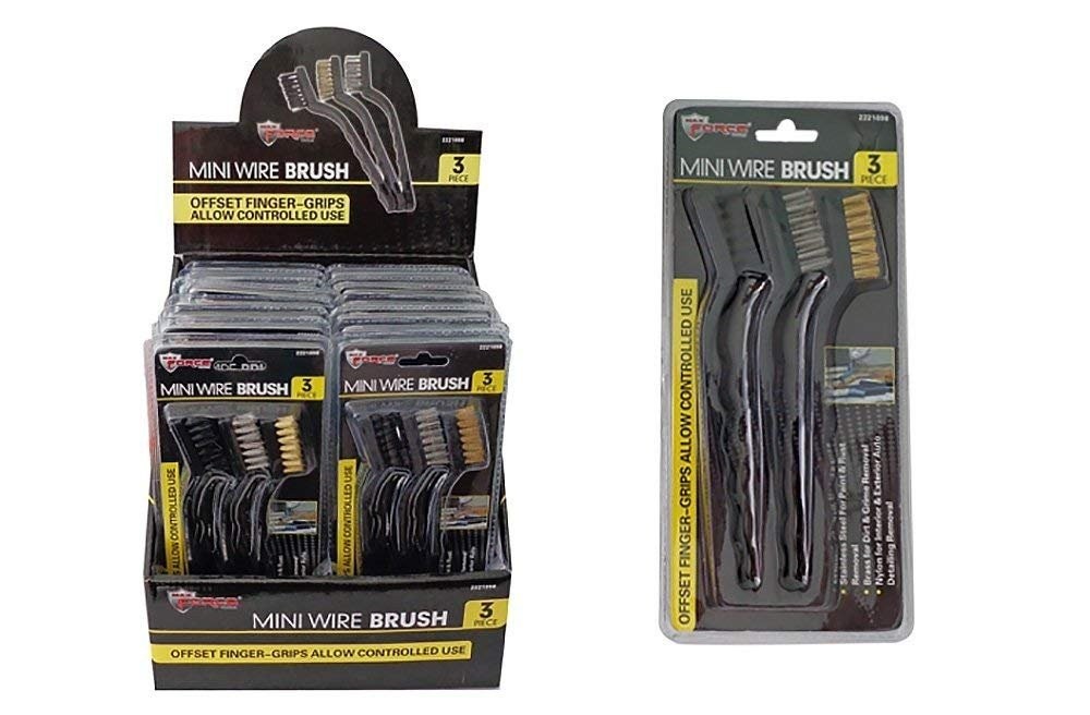 DIamond Visions Max Force 2221098 3 Piece Steel Mini Wire and Nylon Brush Set...