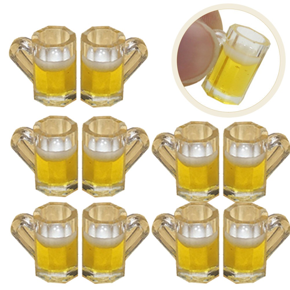 20Pcs Lovely Dollhouse Beer Mugs Miniature Beer Cups Models (Random Color)