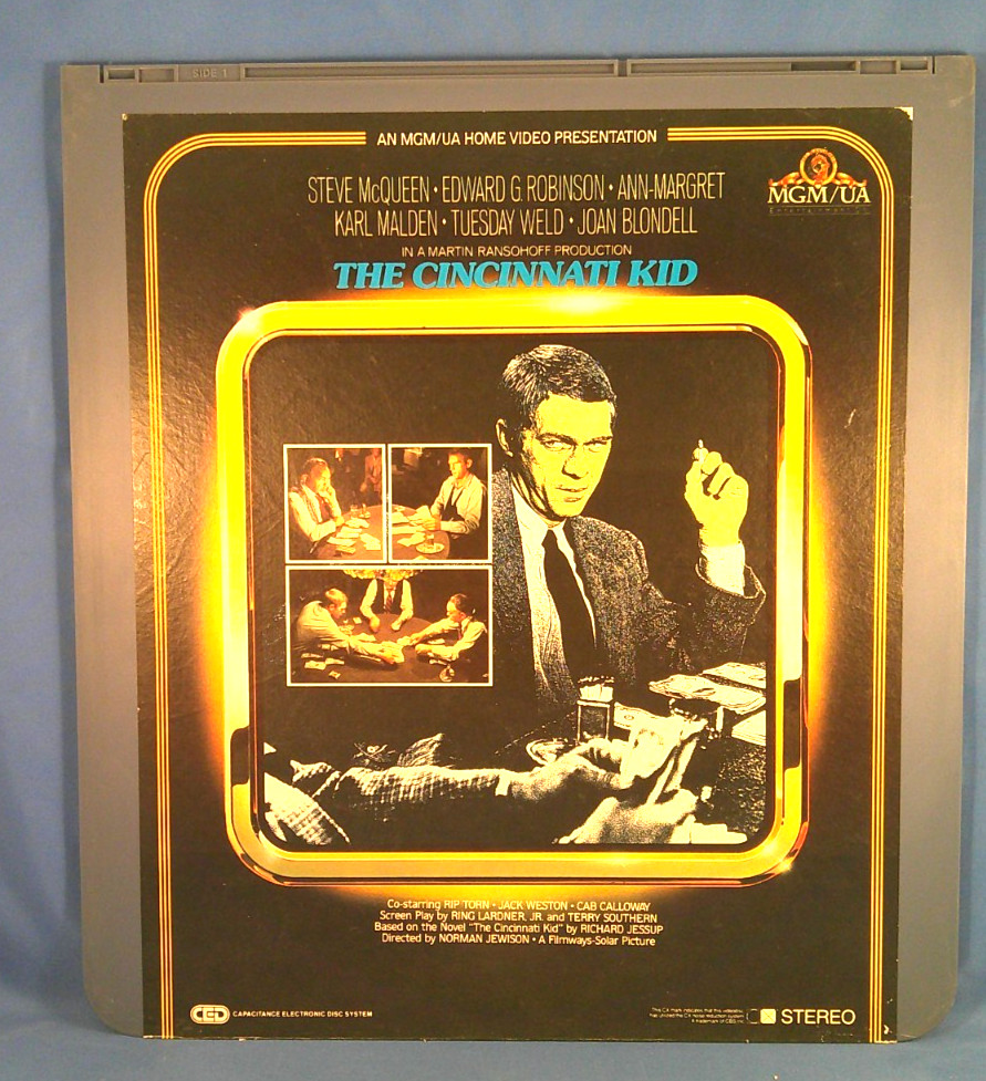 RCA CED VIDEODISC! - THE CINCINNATI KID with Steve McQueen & Edward G. Robinson