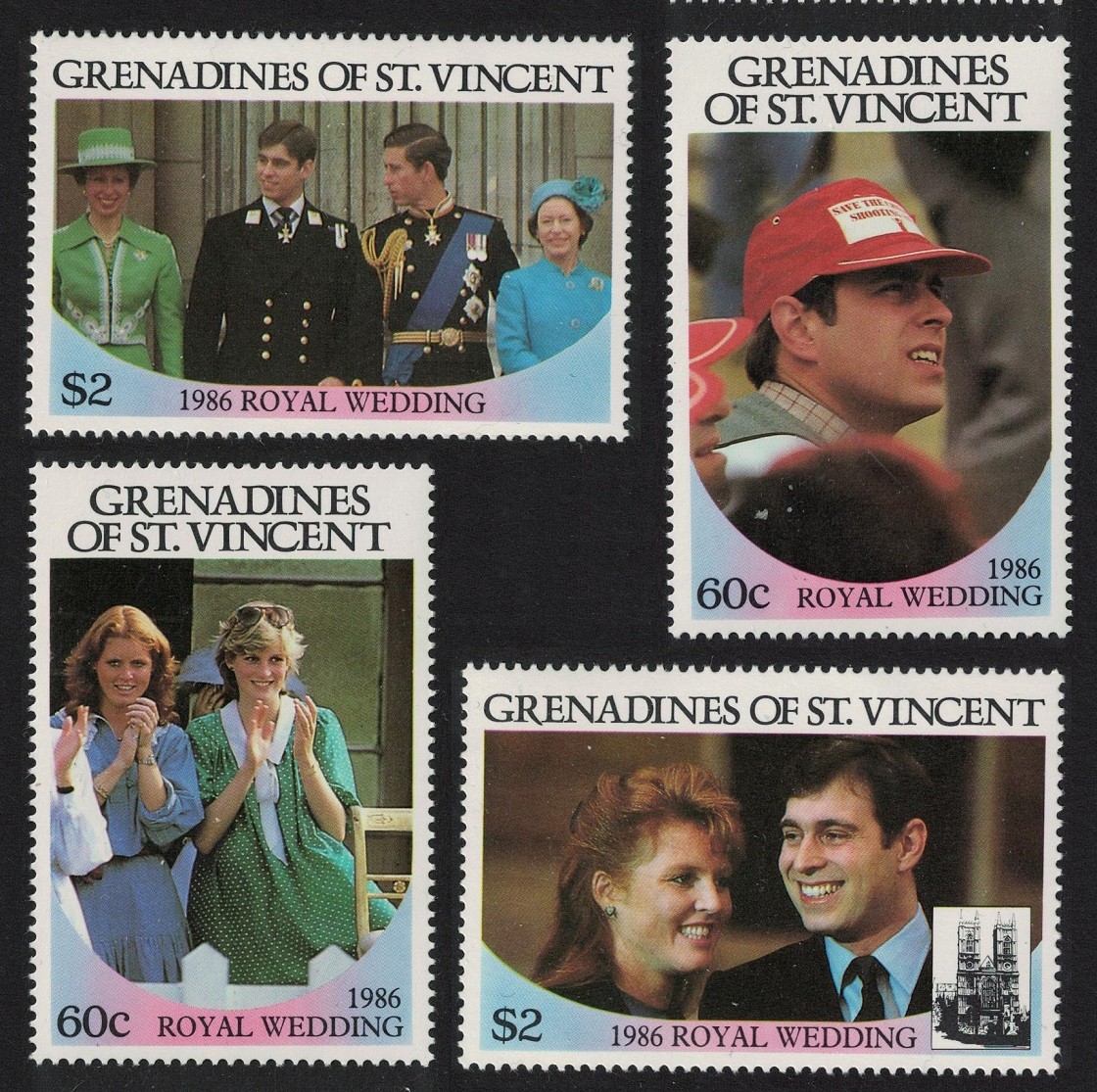 St. Vincent Gren Royal Wedding Prince Andrew 4v 1986 MNH SG#481-484 Sc#539-540