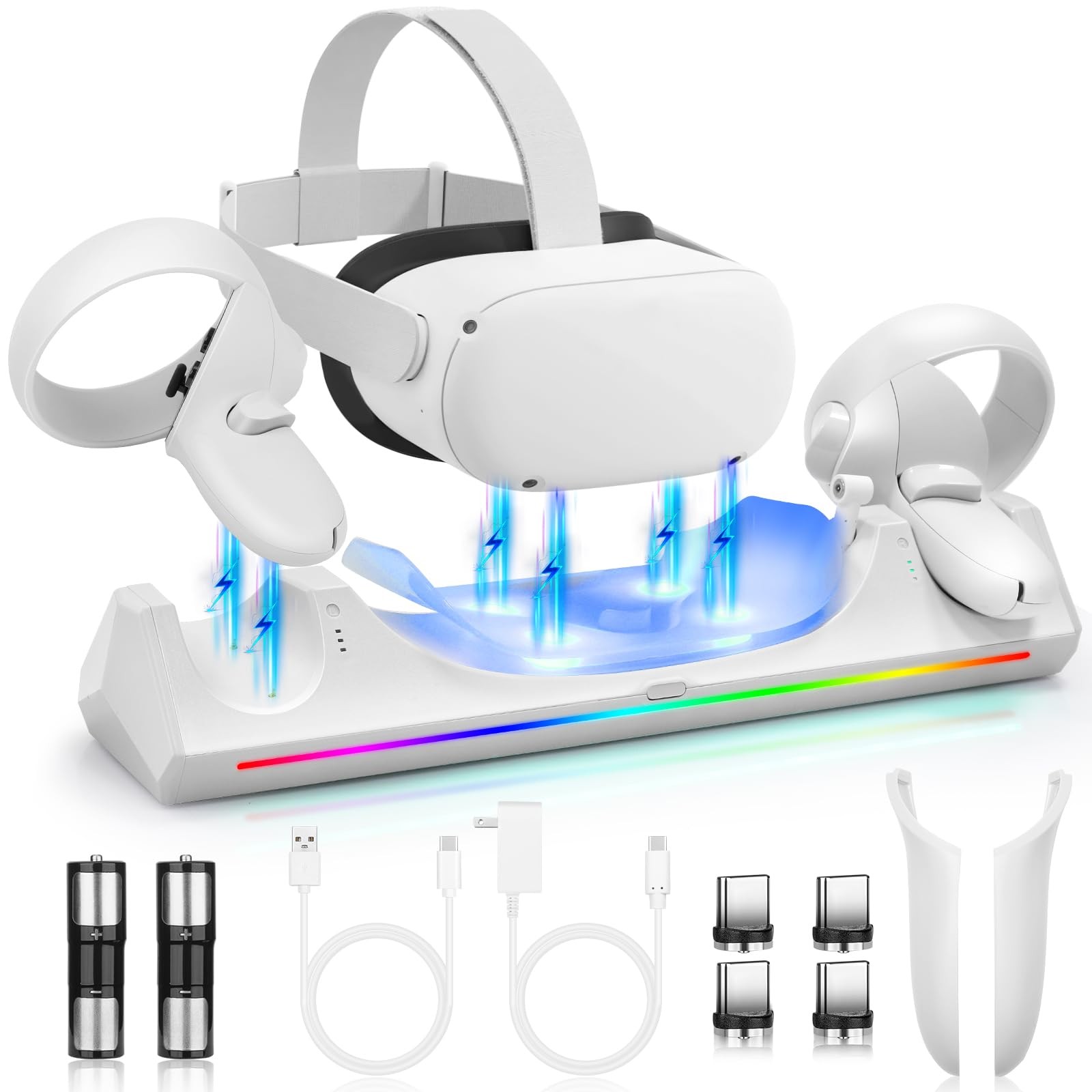Charging Dock for Meta Quest 2, VR Charging Station for Oculus Quest 2 Suppor...