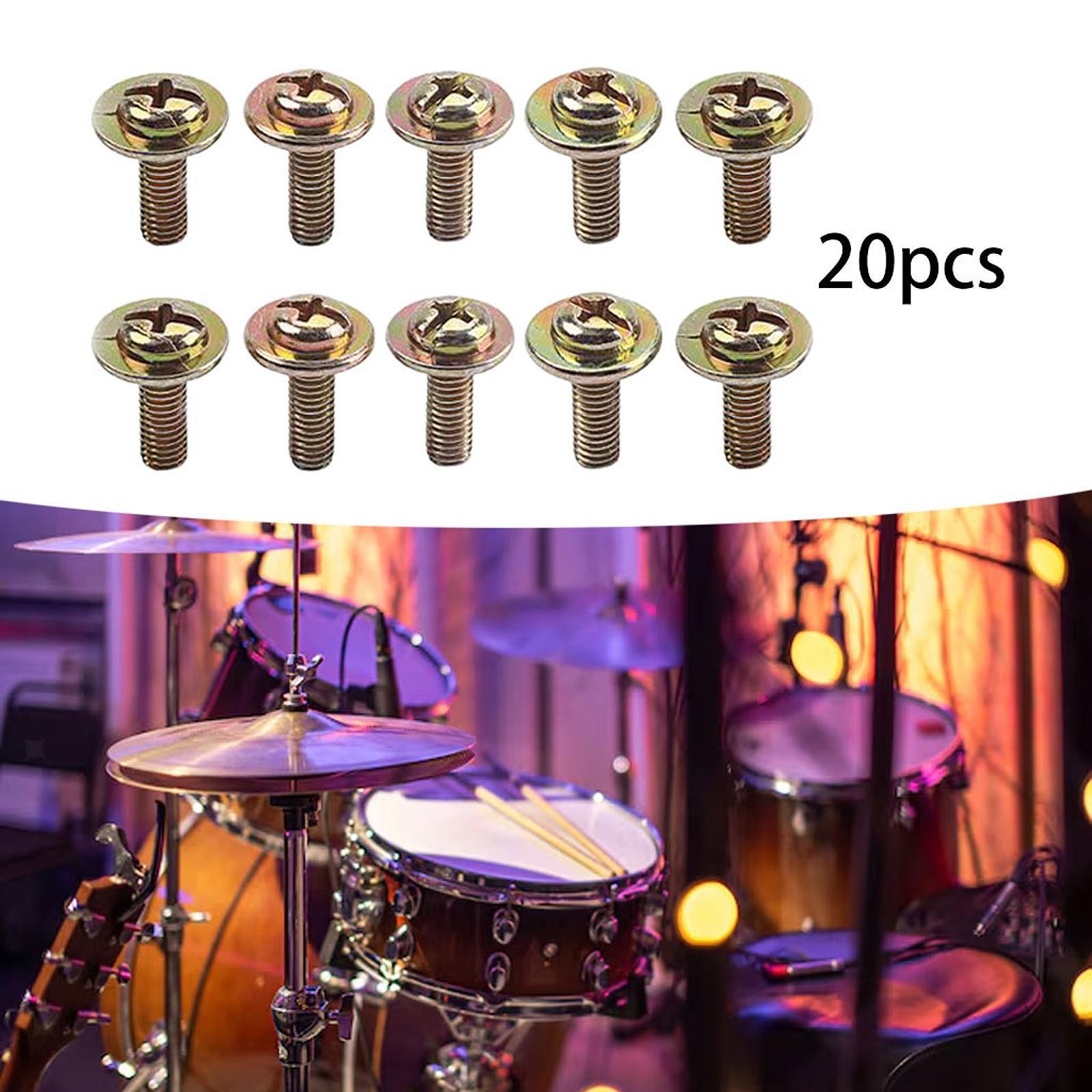 20x Drum Lug Screws Snare Drum Lugs Lightweight Mounting Screws Accessory Metal