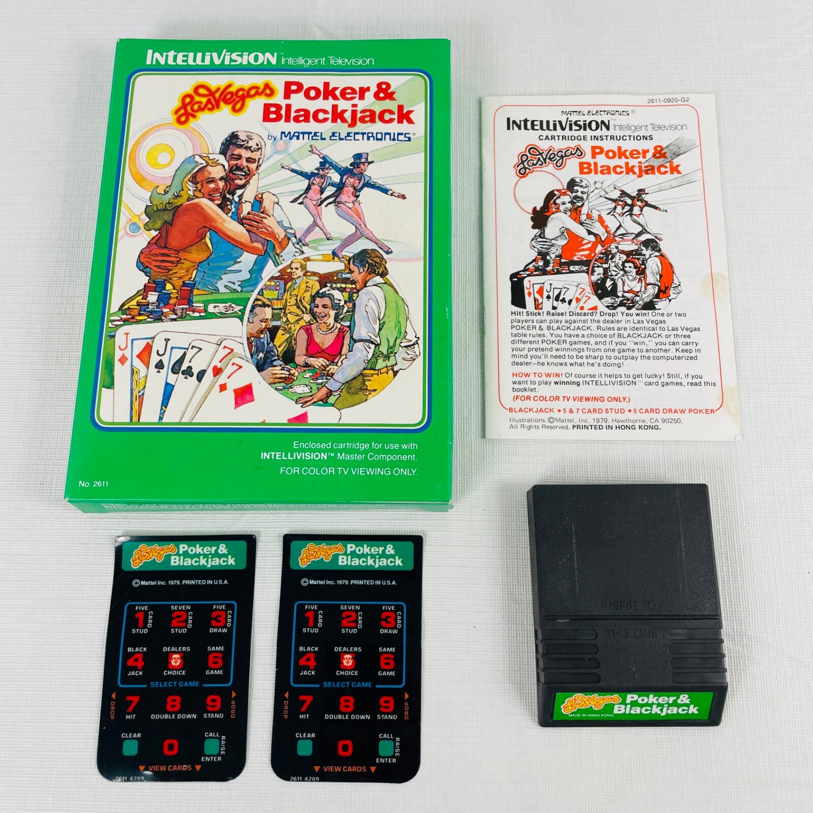 Intellivision Las Vegas Poker & Blackjack Video Game Mattel 1979 Complete in Box