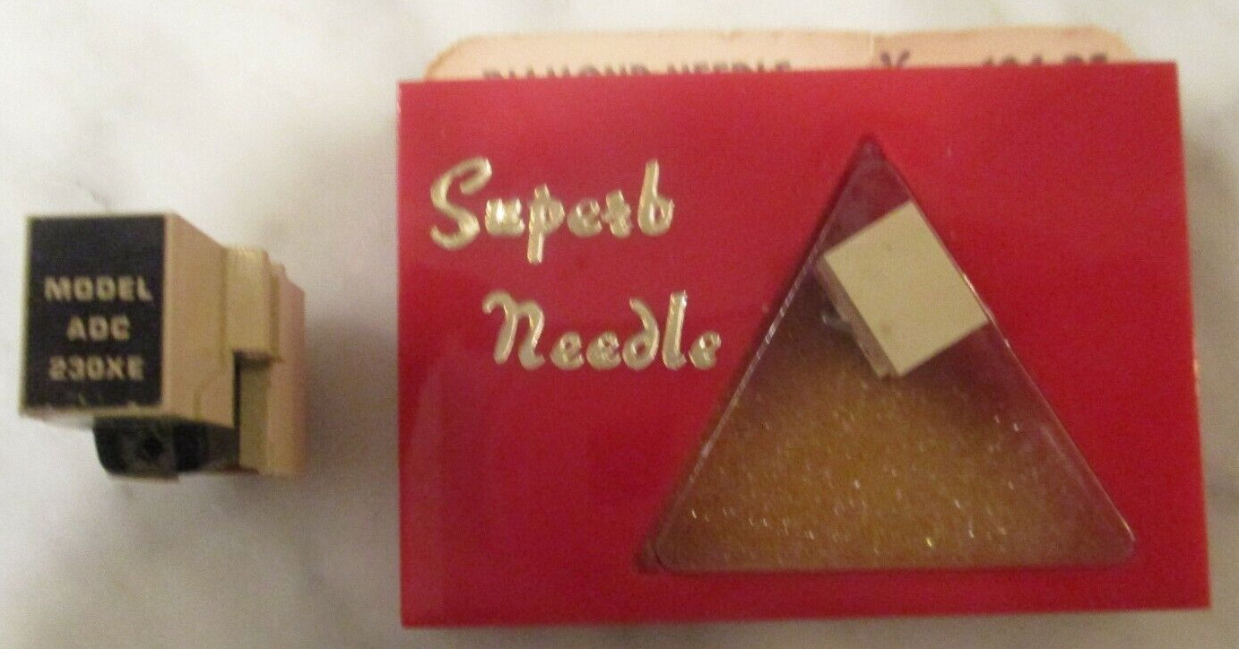 ADC 230XE CARTRIDGE AND NEW GENUINE ADC STYLUS IN ORIGINAL PLASTIC DISPLAY CASE