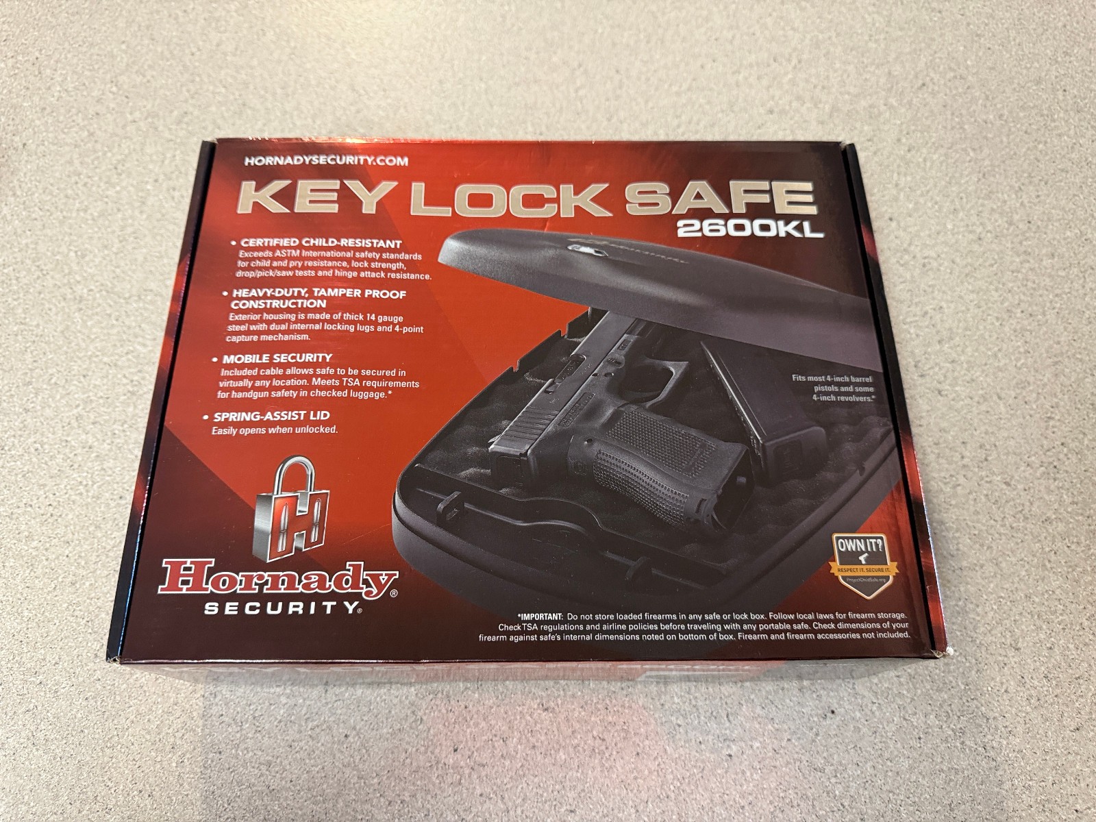 HORNADY Security KEY LOCK SAFE 2600KL. NEW OPEN BOX. 98176.
