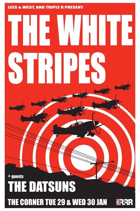 The White Stripes Concert Poster The Datsuns The Corner Jan 12x8in Metal Sign