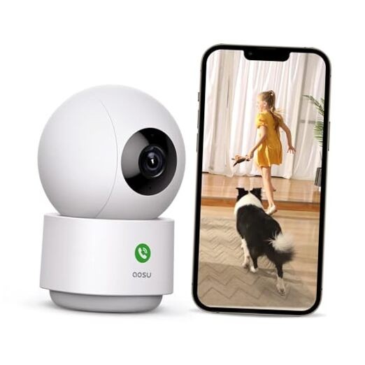  2K Security Camera Indoor, Baby Monitor Pet Camera 360-Degree for 3MP-1Pack