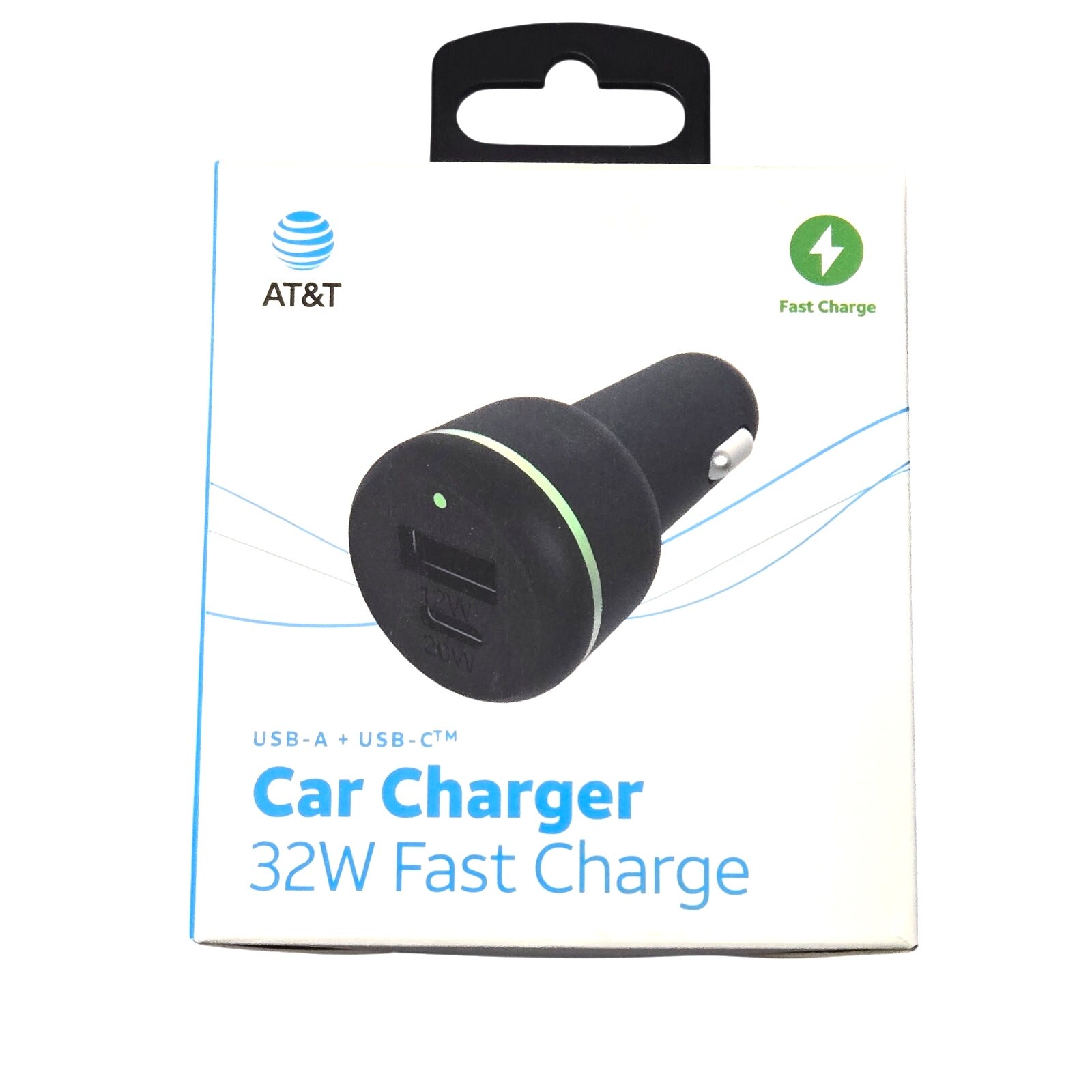 AT&T Dual Port 32W Power Delivery Bullet Car Charger