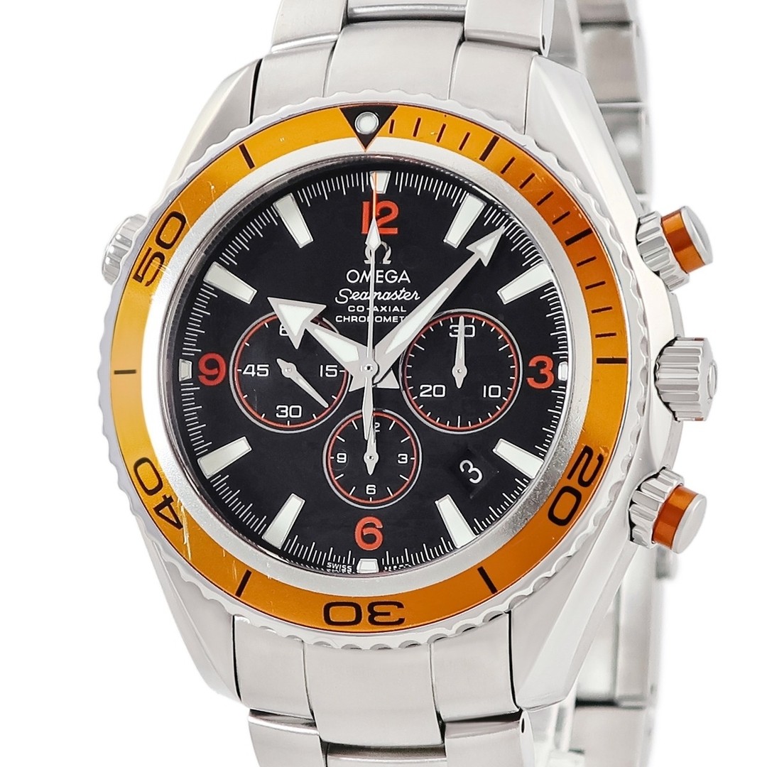 Omega Seamaster Planet Ocean 600M 2218.50.00 Black Orange Small Second Automatic