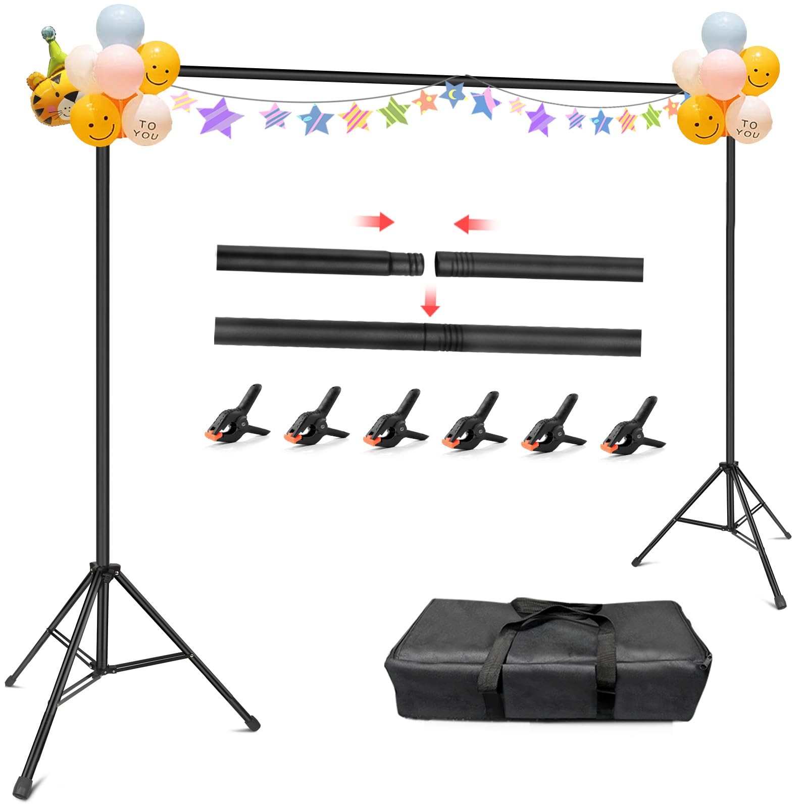 Photo Backdrop Stand, 10x7ft (WxH) Background Stand for Photoshoot, Backdrops...