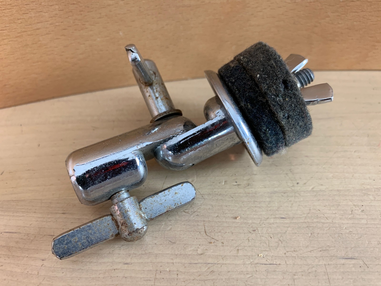 SLINGERLAND 70s Vtg Cymbal TILTER L-Arm Stand Seat Topper Part Holder Mount USA