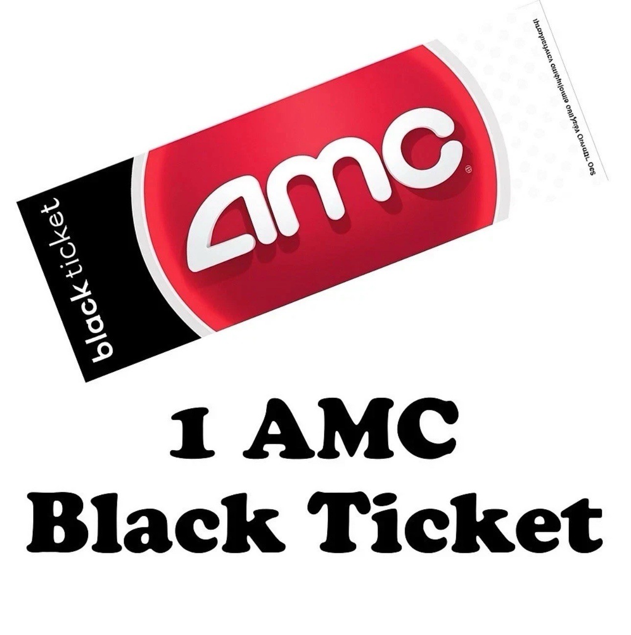 1 AMC Theatres Black Movie Ticket, No Expiration,