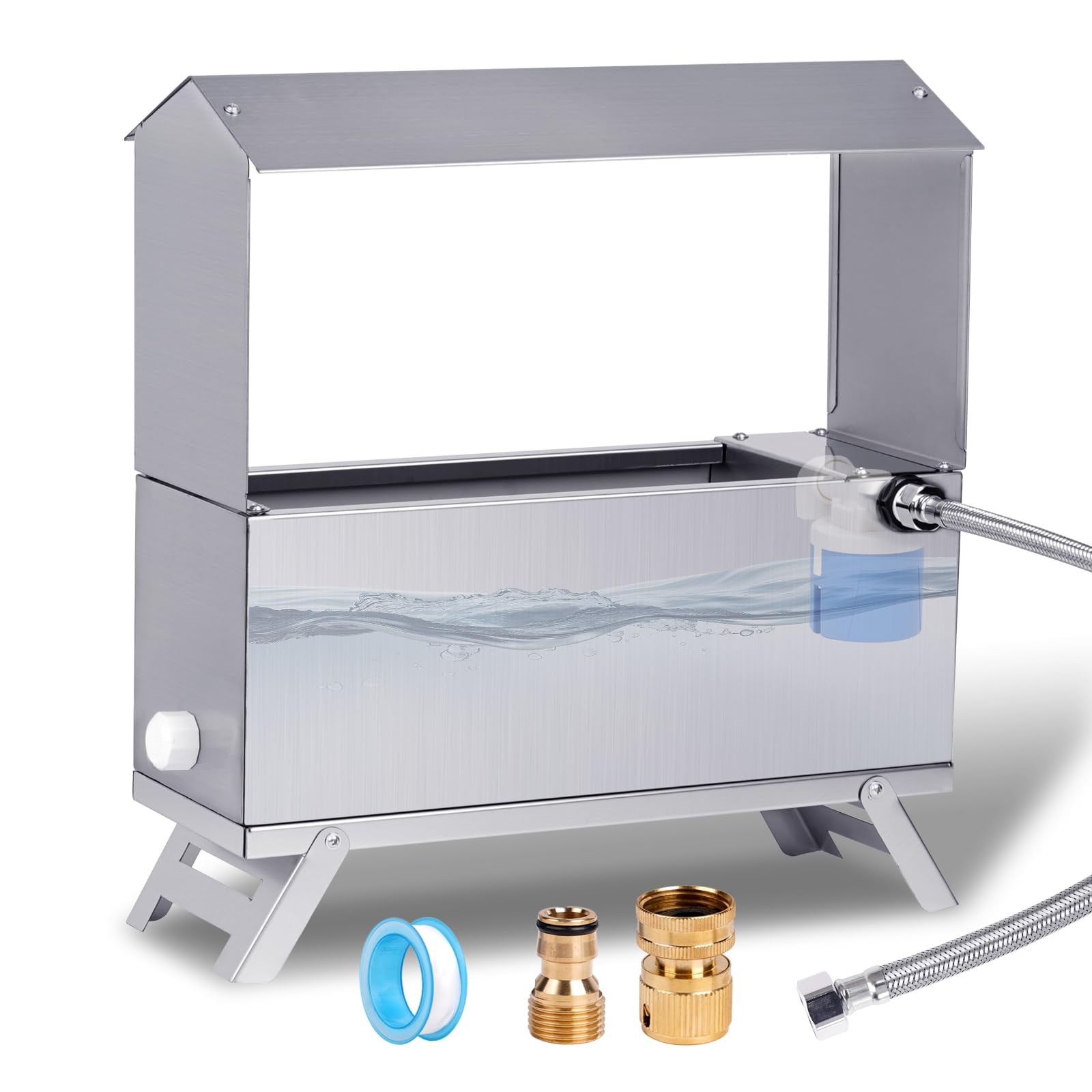 1.5 Gallon Automatic Chicken Waterer,Stainless Steel Chicken Water Feeder wit...