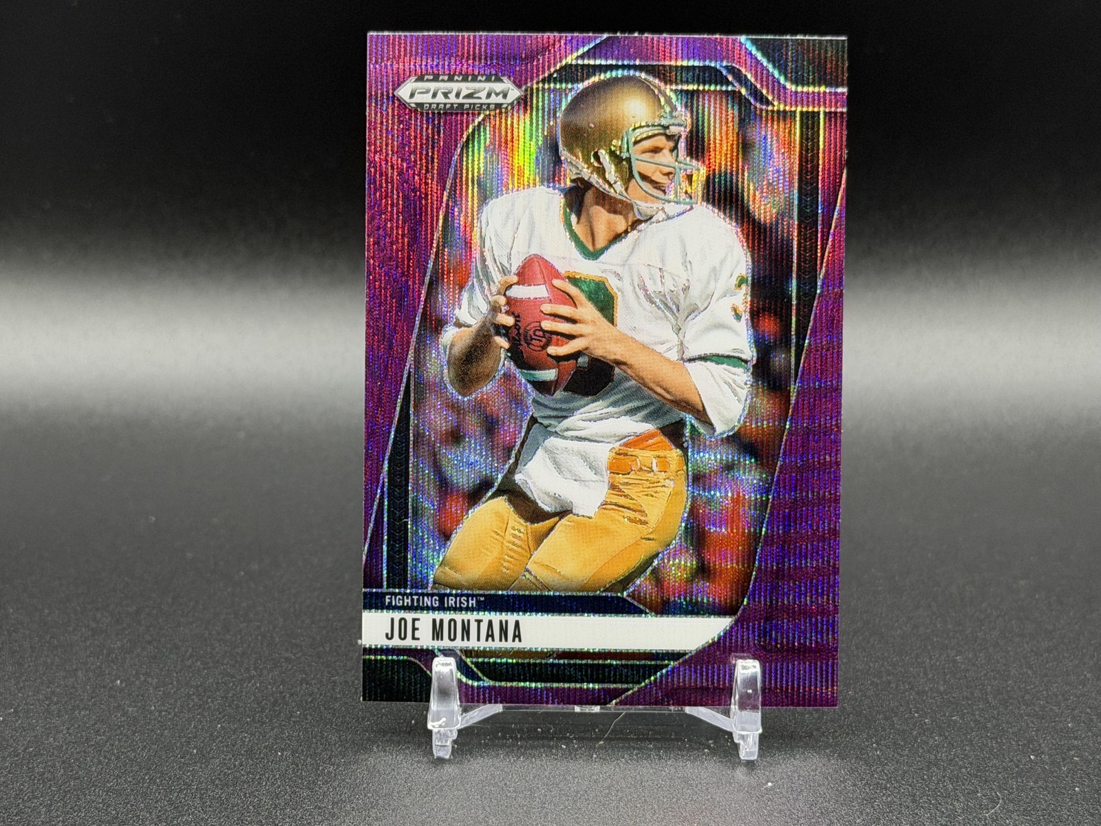 2025 Panini Prizm Draft Picks Joe Montana #184 Notre Dame Prizm Purple Wave