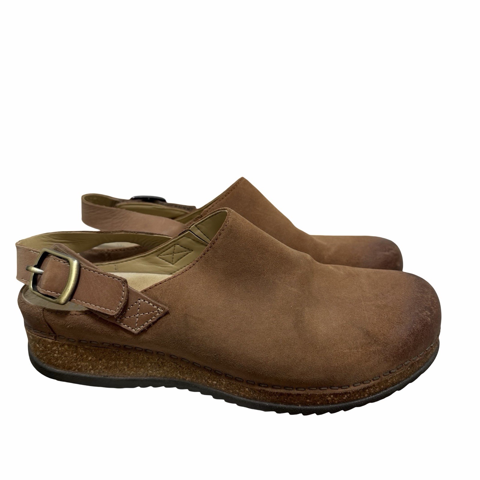 Dansko Womens Merrin Waxy Leather Slingback Mule EU 41 US 10.5-11 Tan Clog MINT