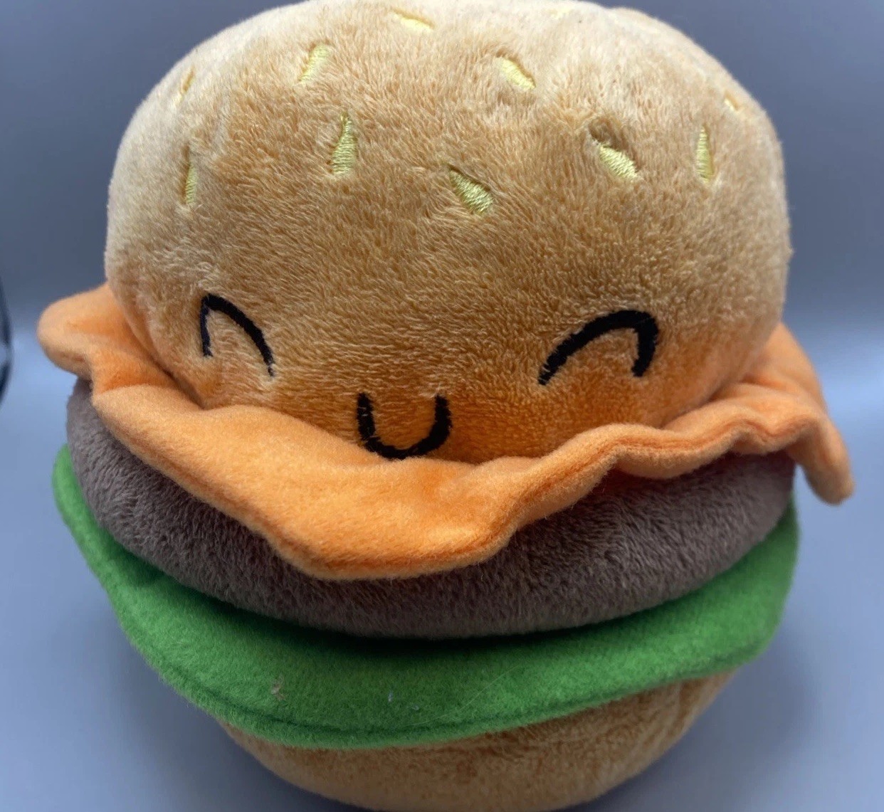 Russ  Burger Hamburger Cheeseburger 6" Food Plush Cute Toy Collectible No Tag