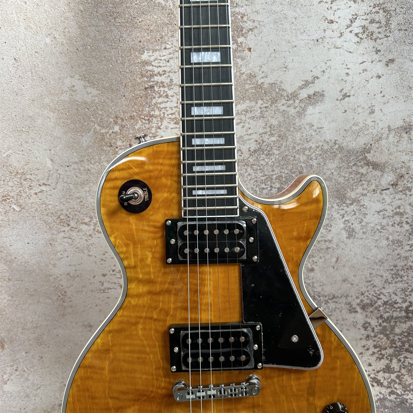 US Warehouse Hot Sale Orange Flame Maple Top Electric Guitar HH Pickups 