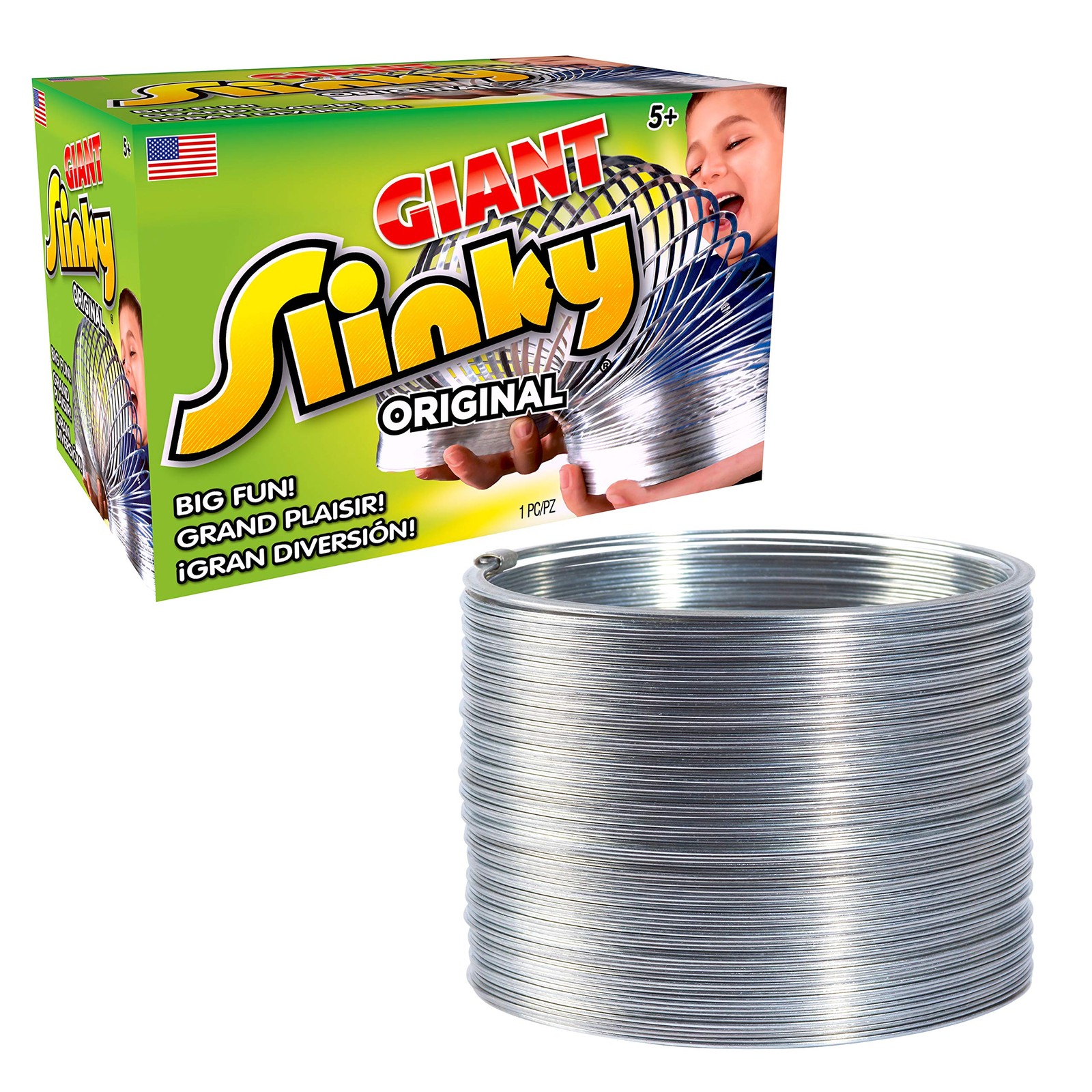 The Original Giant Slinky Walking Spring Toy, Metal Slinky, Small, Multicolor 