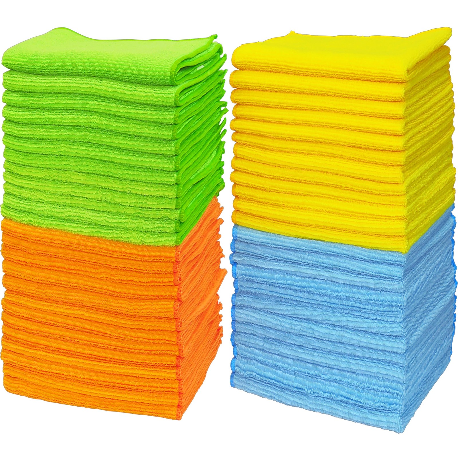 Simple Houseware Microfiber Cleaning Cloth 50 Pack, 12" x 12", 4 Colors