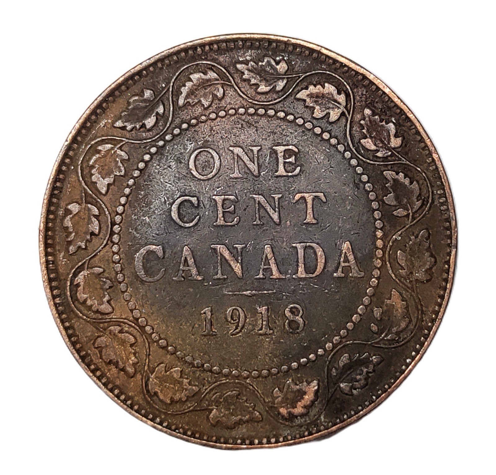 1918 Canada 1 One Cent Coin - King George V - Large Cent**Free Shipping**