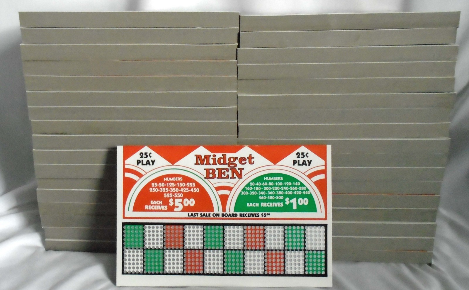 VINTAGE  1940’s MIDGET BEN 25 Cent Punch Board NOS Never Used  MINT Old Gambling