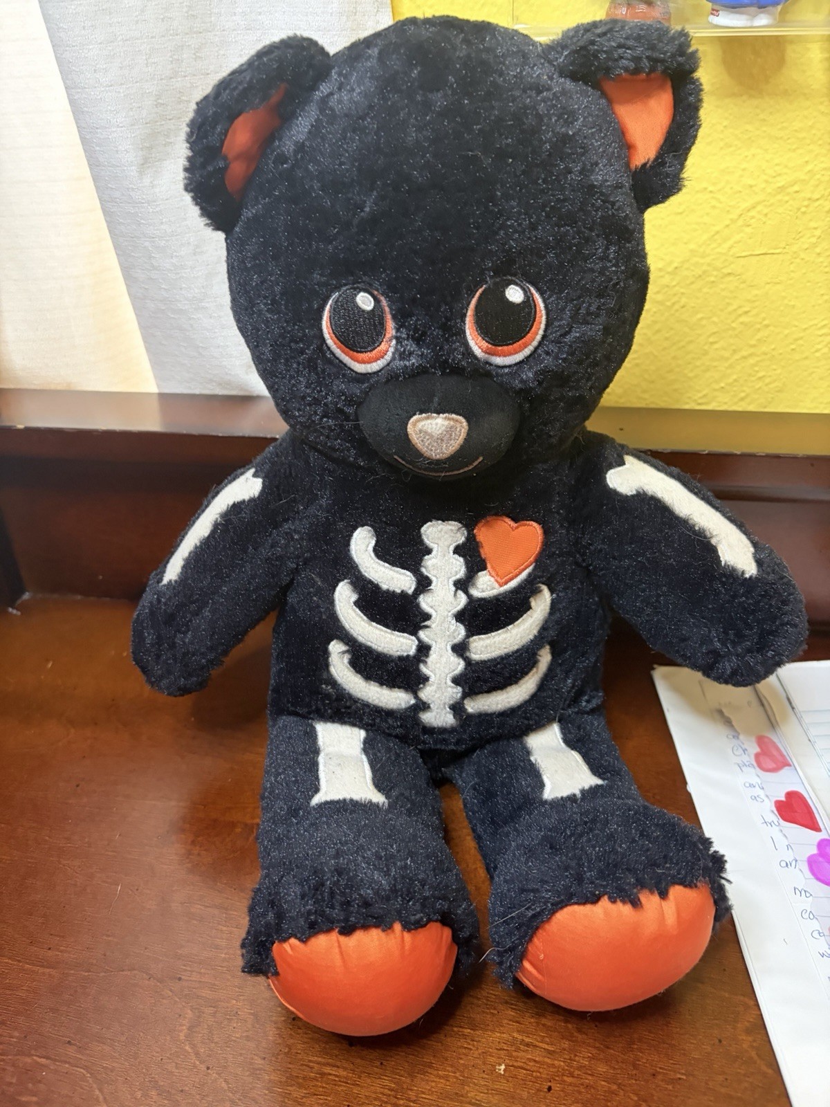 Build A Bear SKELETEDDY Halloween Black & Orange Skeleton Bear 17”_BAB