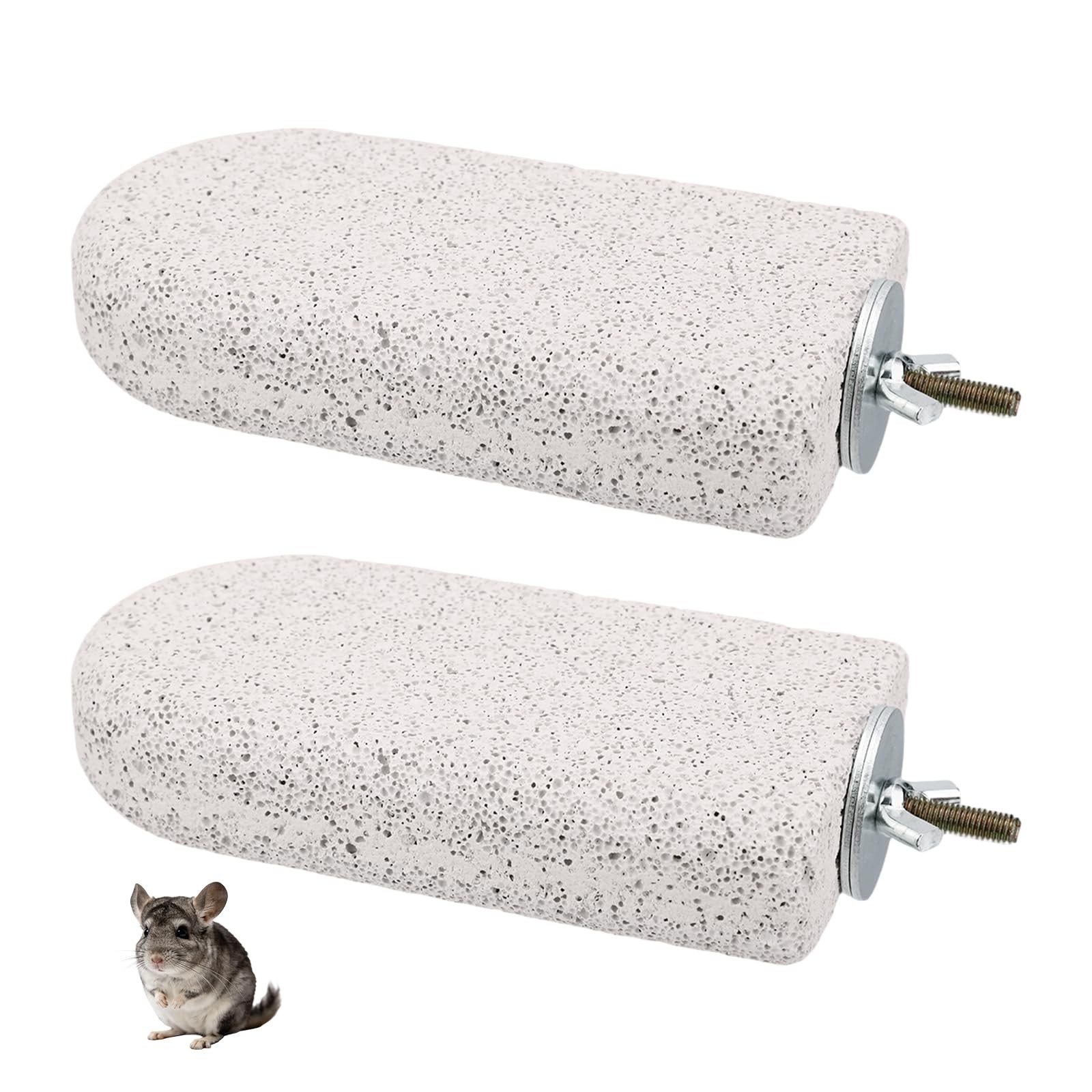 Sinbana 2pcs Chinchilla Lava Ledge, Pumice Climbing Platform & Large, Gray 