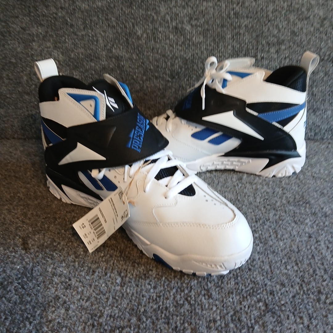 Reebok Preseason 94 Shoes Mens L12/R11  Training Basketball White Blue Black 