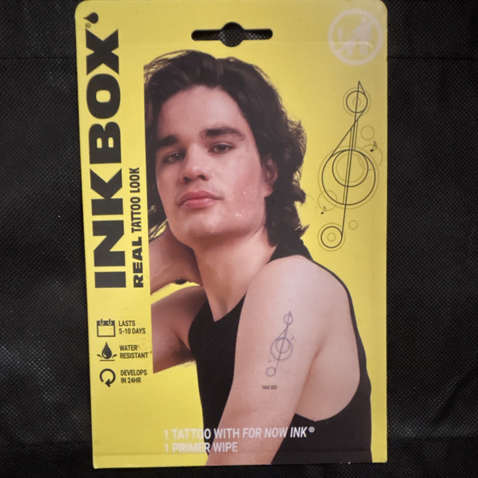 Inkbox Temporary Music Note Tattoo Medium Black Line Circle 001990