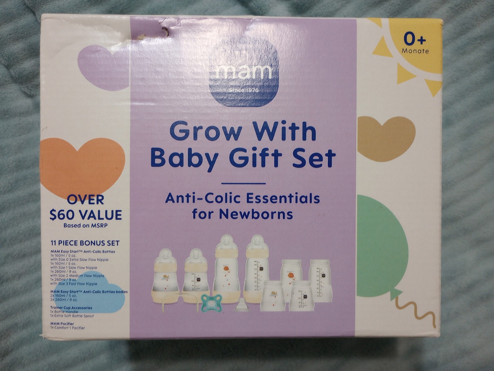 Mam Grow With Your Baby Gift Set Anti Cholic Essentials For New Born 11 Piece