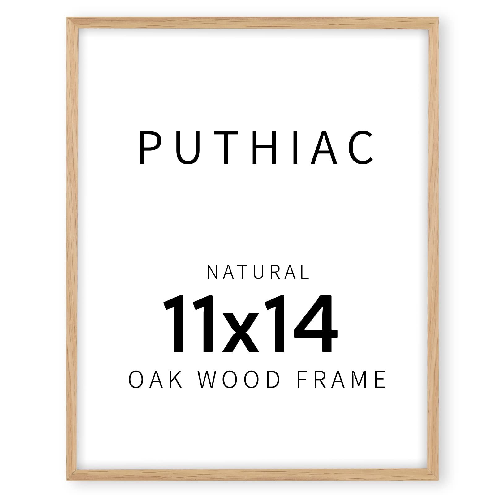11x14 Oak Wood Picture Frame - Minimalist 11x14 Poster Frame, 11"x14" Frame W...