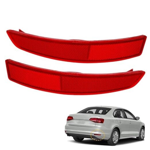 2PCS Rear Bumper Reflector Fit for 5C6945105B VW1184104 5C6945106B VW1185104
