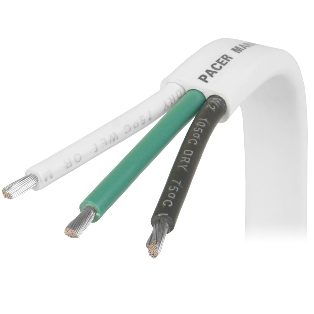 Pacer Group W14/3-100 Pacer 14/3 Awg Triplex Cable - Black/green/white -